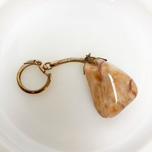 Vintage Polished Stone Key Chain